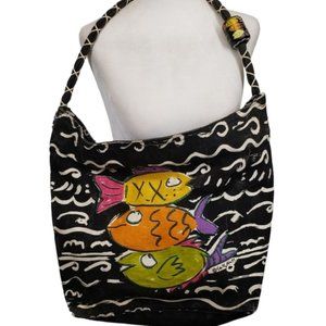 Sally Huss Beach Bag Tote Fish Aquatic Summer